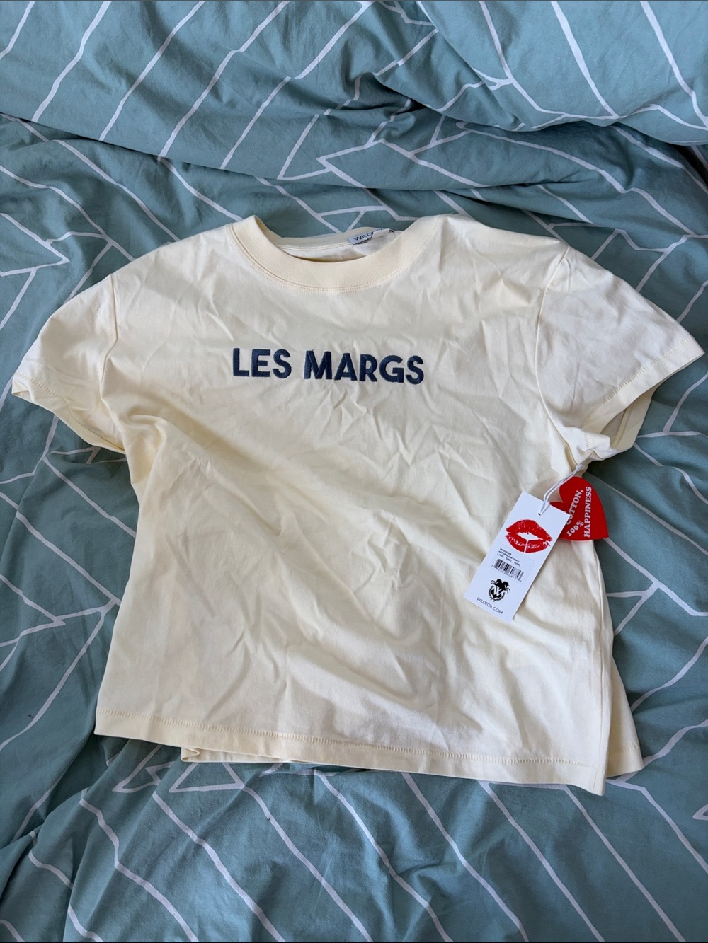 Wild fox butter yellow graphic tee nwt